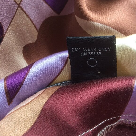 Express Vintage Liquid Silk Retro Shimmery Print Y2K Midi Slip Dress Size 1-2 - Picture 5 of 7